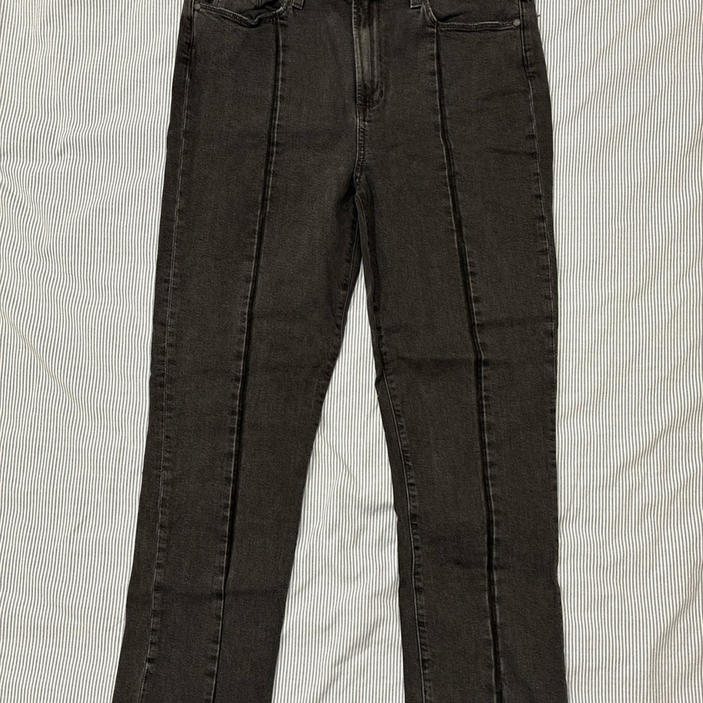 PAIGE Womens Jeans 32 Black Angled Frayed Jeans Denim Distressed Casual Julia